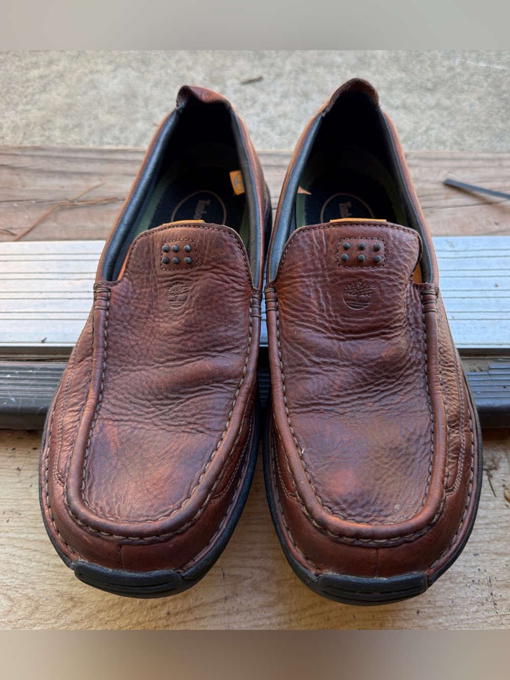 Timberland Men's Chestnut Brown Leather Slip-On Loafers